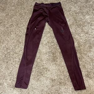 Nike Pro Leggings Womens Small Maroon Compression Workout Running Gym